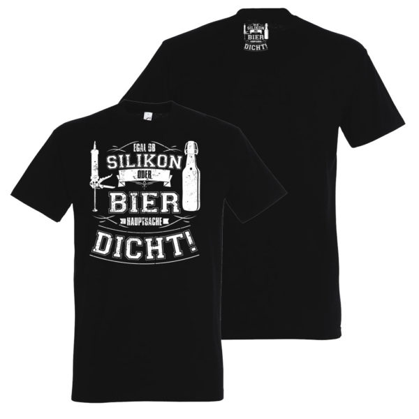 Herren T-Shirt Silikon Bier si0008 Silikon L190 deepblack