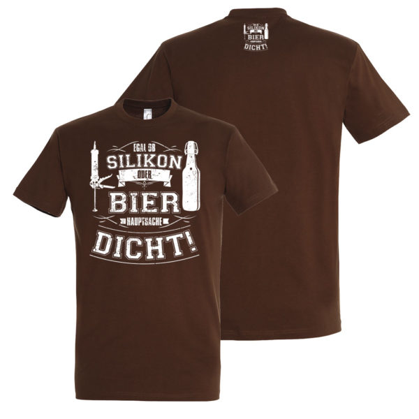 Herren T-Shirt Silikon Bier si0008 Silikon L190 earth