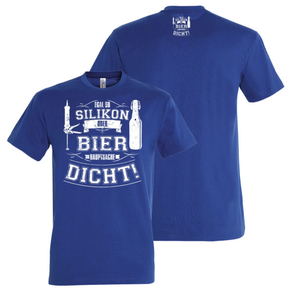Herren T-Shirt Silikon Bier si0008 Silikon L190 royalblue
