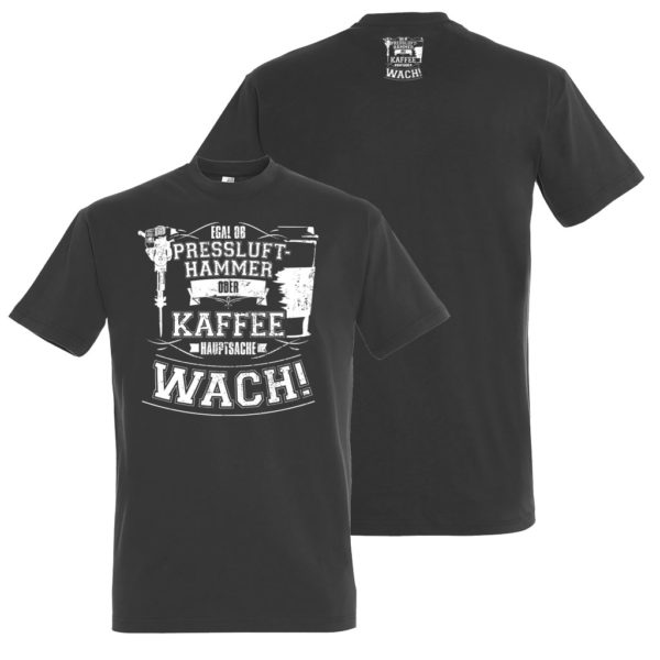 Herren T-Shirt Presslufthammer Kaffee si0009 Kaffee L190 darkgrey