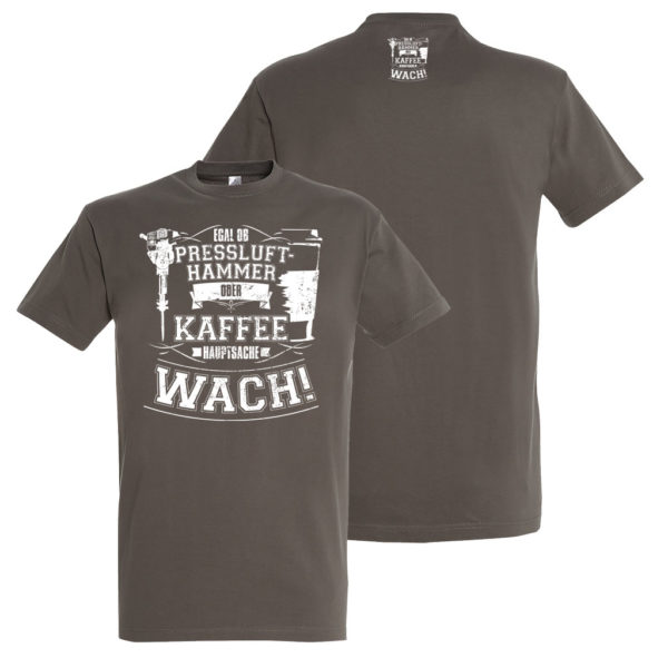 Herren T-Shirt Presslufthammer Kaffee si0009 Kaffee L190 zink