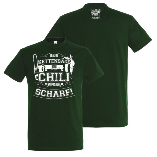 Herren T-Shirt Kettensäge Chili si0015 ChiliL190 bottlegreen