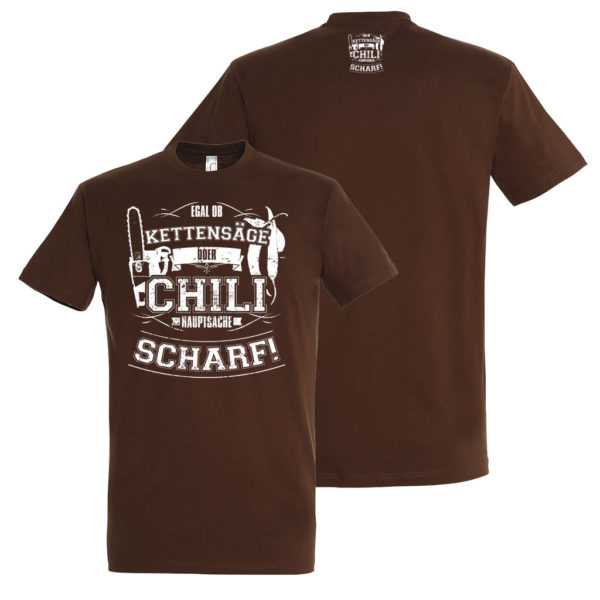 Herren T-Shirt Kettensäge Chili si0015 ChiliL190 earth