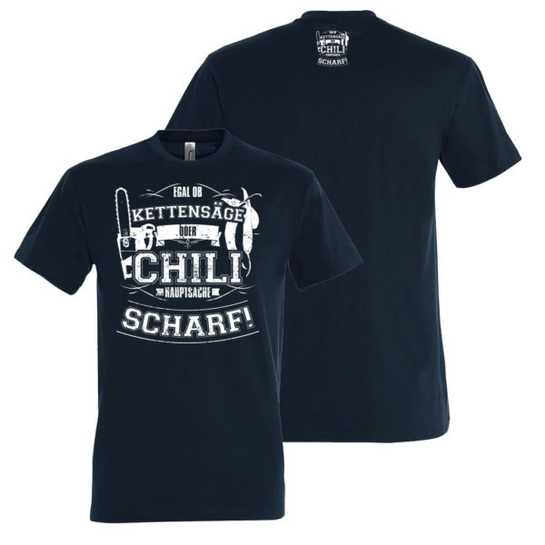 Herren T-Shirt Kettensäge Chili si0015 ChiliL190 petroliumblue