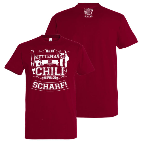 Herren T-Shirt Kettensäge Chili si0015 ChiliL190 tangored