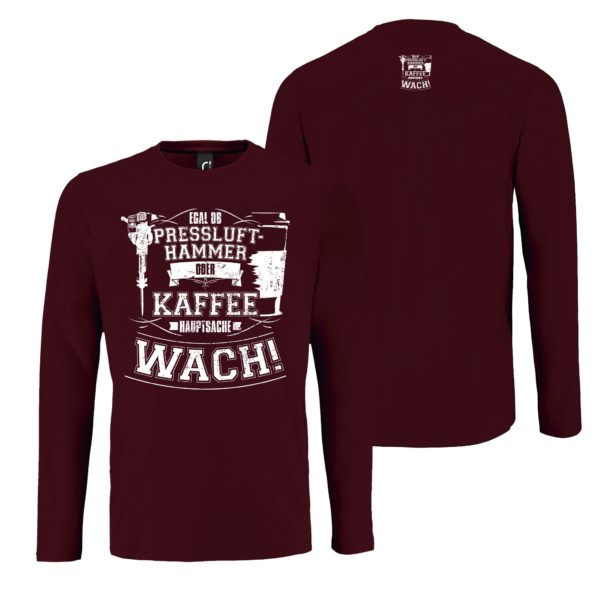Langarm T-Shirt Presslufthammer Kaffee si0009 Kaffee L02074 LTS oxblood