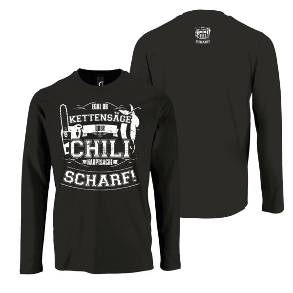 Langarm T-Shirt Kettensäge Chili si0015 Chili L02074 LTS black