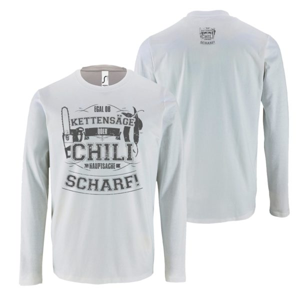 Langarm T-Shirt Kettensäge Chili si0015 Chili L02074 LTS white