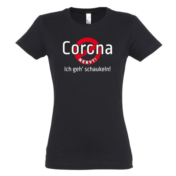 Corona nervt Damen T-Shirt black