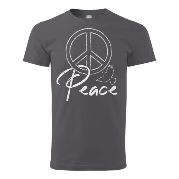 Friedens T-Shirt Unisex si0043 Peace Dove mousegrey L190
