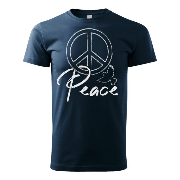 Friedens T-Shirt Unisex si0043 Peace Dove navy L190