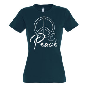 Friedens T-Shirt für Damen si0043 Peace Dove petrol L191 ImperialWomen