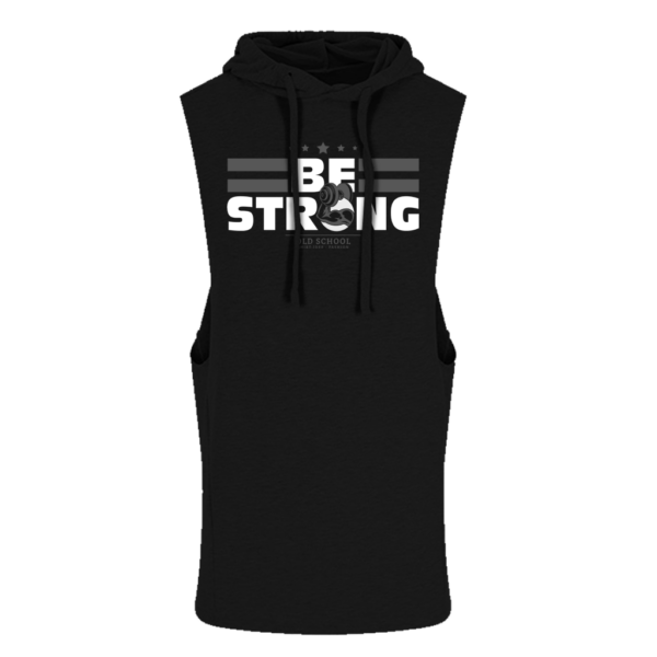 si0047 JC053 Be Strong Muscle Hoody Sleeveless Urban Style black