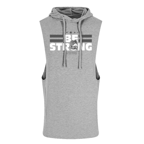 si0047 JC053 Be Strong Muscle Hoody Sleeveless Urban Style sportsgrey