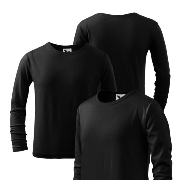 Langarm Kinder T-Shirt unbedruckt FIT T LONGSLEEVE 121 black