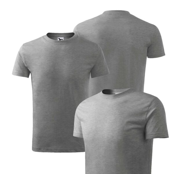 Kurzarm Kinder Shirt unbedruckt CLASSIC NEW 135 dunkelgraumeliert