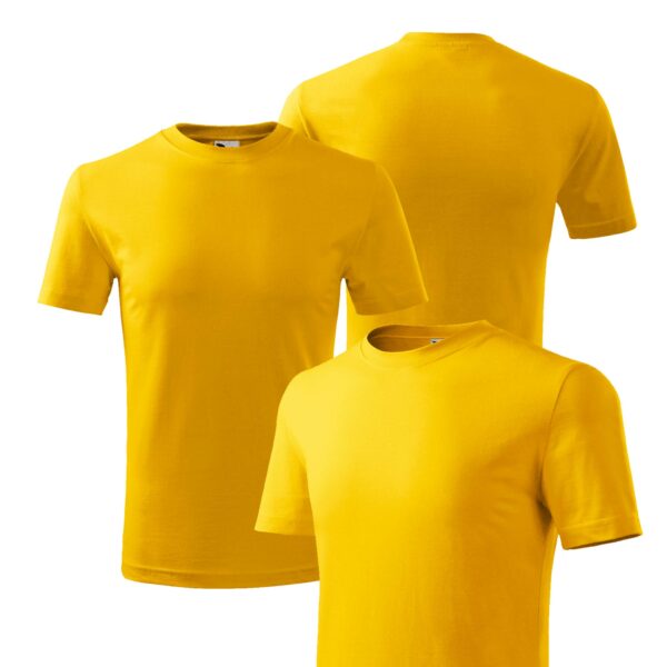 Kurzarm Kinder Shirt unbedruckt CLASSIC NEW 135 gelb