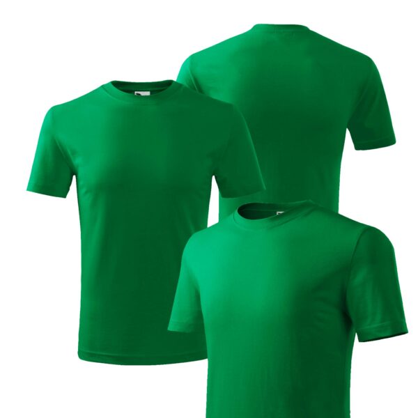 Kurzarm Kinder Shirt unbedruckt CLASSIC NEW 135 grasgruen
