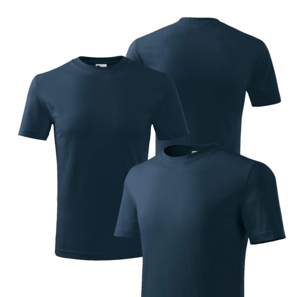 Kurzarm Kinder Shirt unbedruckt CLASSIC NEW 135 marineblau