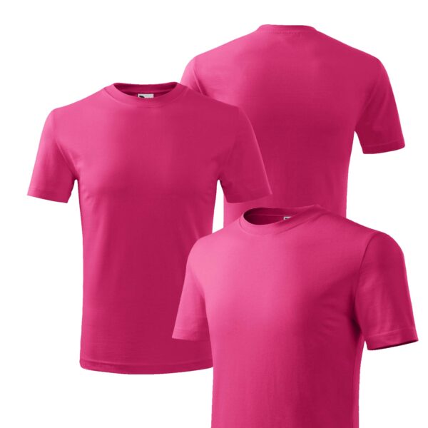 Kurzarm Kinder Shirt unbedruckt CLASSIC NEW 135 purpur